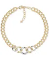 Patricia Nash Two-tone Hammered Link Necklace In Silver
