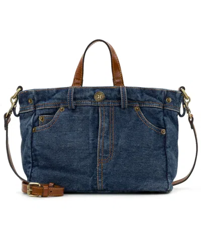 Patricia Nash Varedo Medium Denim Satchel In Blue