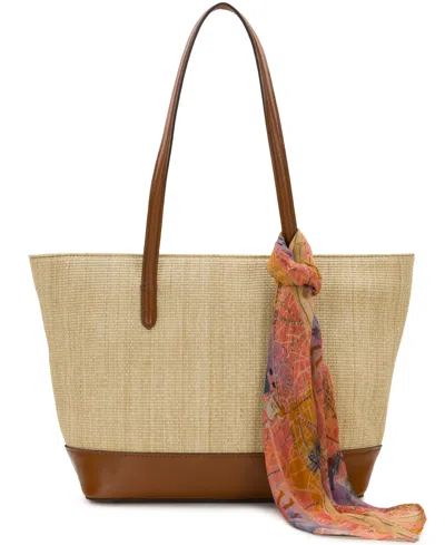 Patricia Nash Verzi European Small Natural Fine Weave Tote Bag In Brown