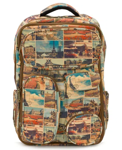 Patricia Nash Vico Travel Laptop Backpack Messenger In Postcards From Paris