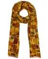 Patricia Nash Vintage Print Scarf In Yellow