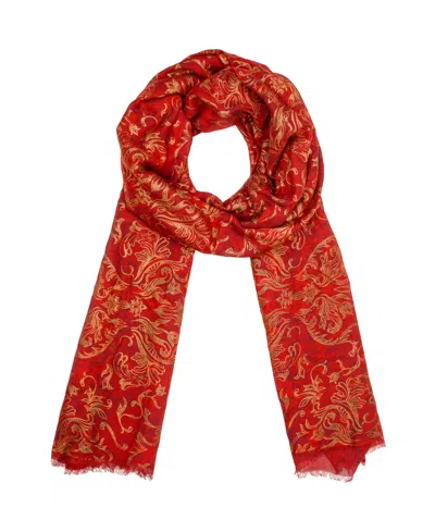 Patricia Nash Vintage Print Scarf In Ruby Red