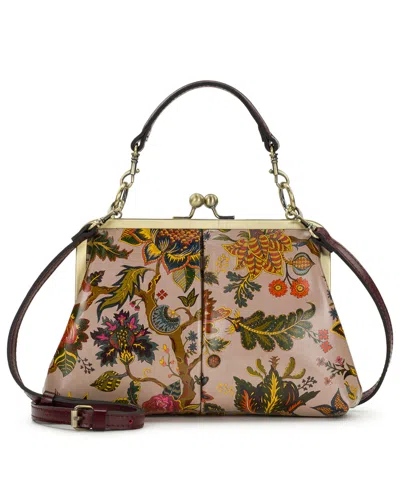 Patricia Nash Vione Leather Kisslock Frame Small Crossbody Bag In Danish Floral Tapestry