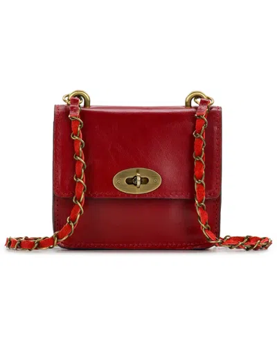 Patricia Nash Windsor Full Grain Leather Mini Chain Crossbody Handbag In Animal Print