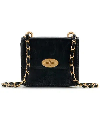 Patricia Nash Windsor Full Grain Leather Mini Chain Crossbody Handbag In Transparent