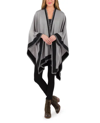 Patricia Nash Women's Color Block Shawl In Formal Grey