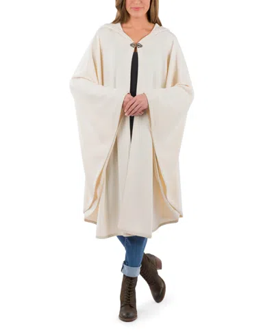 Patricia Nash Women's Hooded Cape With Clasp In Ecru