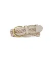 Patricia Nash Women's Melissa Braided Leather Belt In White
