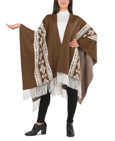 Patricia Nash Women's Prairie Shawl In Brown