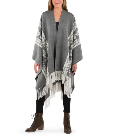 Patricia Nash Women's Prairie Shawl In Formal Grey,cream