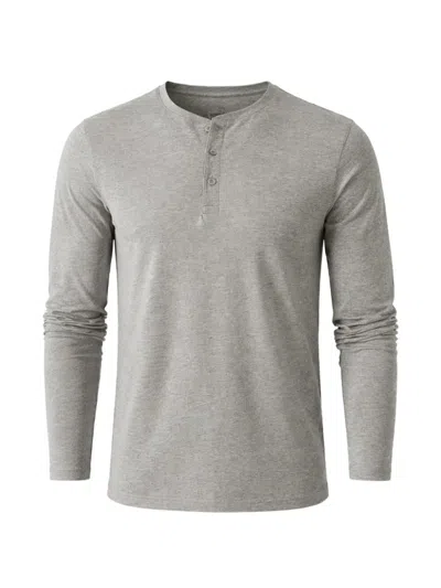 Patrick Assaraf Button Henley T-shirt In Brown