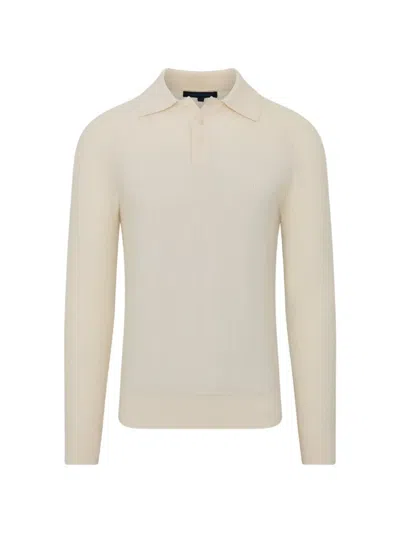 Patrick Assaraf Button Polo Shirt In Neutral