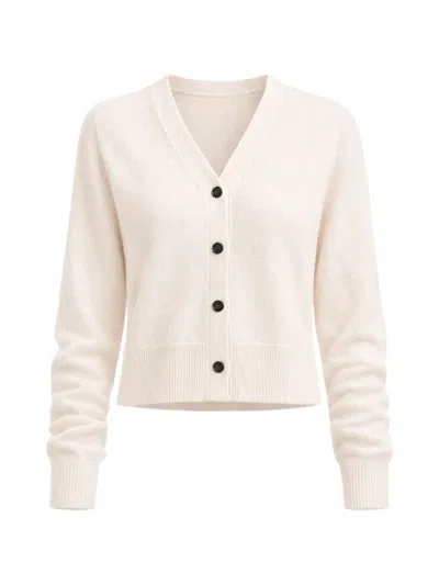 Patrick Assaraf Button V-neck Knitwear In White