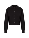 Patrick Assaraf Buttoned Collared Cardigan In Black