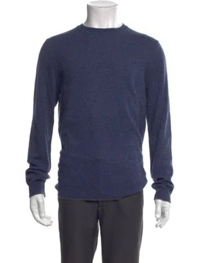 Pre-owned Patrick Assaraf Cashmere Crew Neck Pullover In Blue