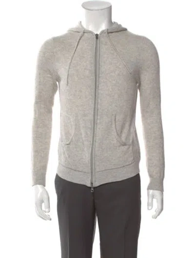 Pre-owned Patrick Assaraf Cashmere Mock Neck Cardigan In Gray