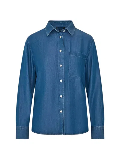 Patrick Assaraf Chest-pocket Button-down Shirt In Blue
