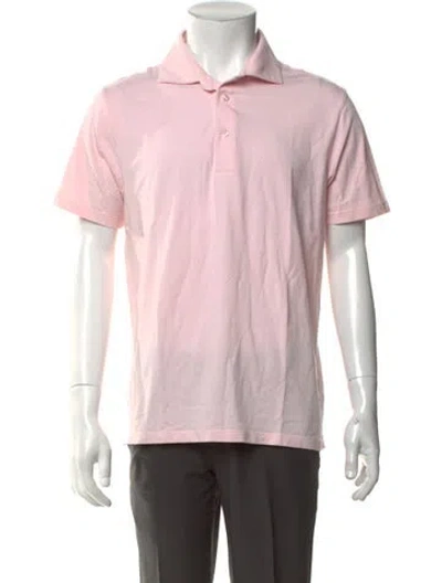 Pre-owned Patrick Assaraf Collar Short Sleeve Polo Shirt In Pink