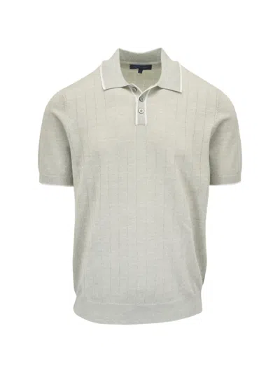 Patrick Assaraf Contrast-trim Polo Shirt In Gray