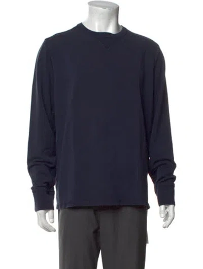 Pre-owned Patrick Assaraf Crew Neck Long Sleeve Sweatshirt In Blue