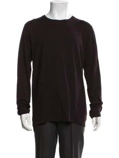 Pre-owned Patrick Assaraf Crew Neck Long Sleeve T-shirt In Black