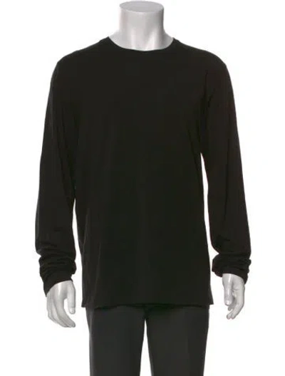 Pre-owned Patrick Assaraf Crew Neck Long Sleeve T-shirt In Black