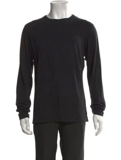 Pre-owned Patrick Assaraf Crew Neck Long Sleeve T-shirt In Black