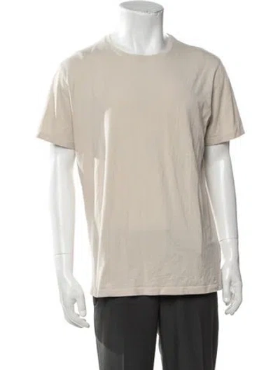 Pre-owned Patrick Assaraf Crew Neck Short Sleeve T-shirt In Neutrals