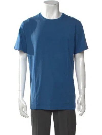 Pre-owned Patrick Assaraf Crew Neck Short Sleeve T-shirt W/ Tags In Blue