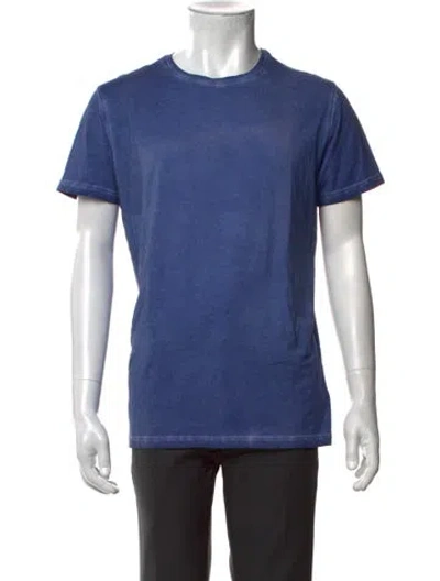 Pre-owned Patrick Assaraf Crew Neck Short Sleeve T-shirt W/ Tags In Blue