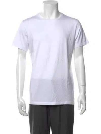 Pre-owned Patrick Assaraf Crew Neck Short Sleeve T-shirt In White
