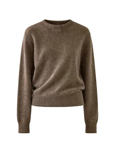 Patrick Assaraf Crew-neck Sweater In Brown