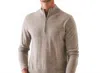 Patrick Assaraf Extra-fine Merino Quarter Zip Sweatshirt In Caffe In Multi