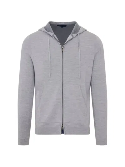 Patrick Assaraf Full-zip Hoodie In Gray