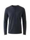 Patrick Assaraf Henley Buttoned T-shirt In Blue