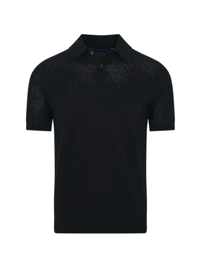 Patrick Assaraf Honeycomb-stitch Polo Shirt In Blue