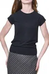 Patrick Assaraf Iconic Raglan Baby Tee In Black In Black