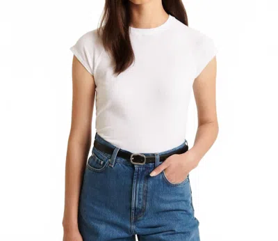 Patrick Assaraf Iconic Raglan Baby Tee In White
