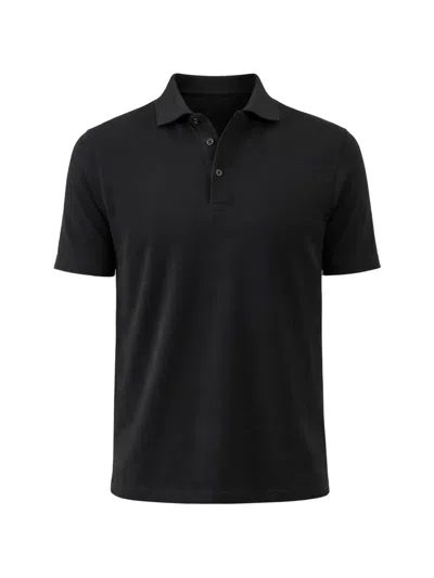 Patrick Assaraf Iconic Short-sleeve Polo Shirt In Black