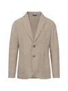 Patrick Assaraf Linen Blazer In Neutral