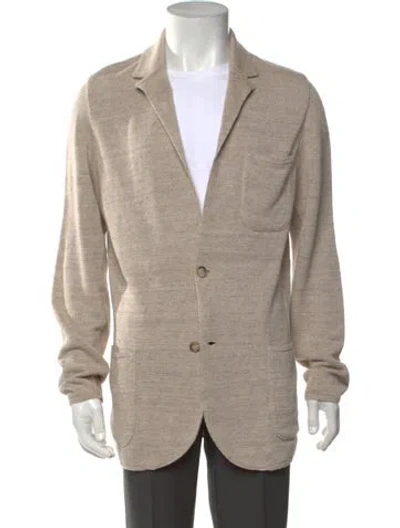 Pre-owned Patrick Assaraf Linen Long Sleeve Shirt In Neutrals