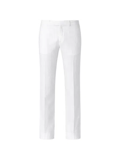 Patrick Assaraf Linen Trousers In White