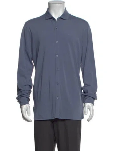 Pre-owned Patrick Assaraf Long Sleeve Shirt In Blue