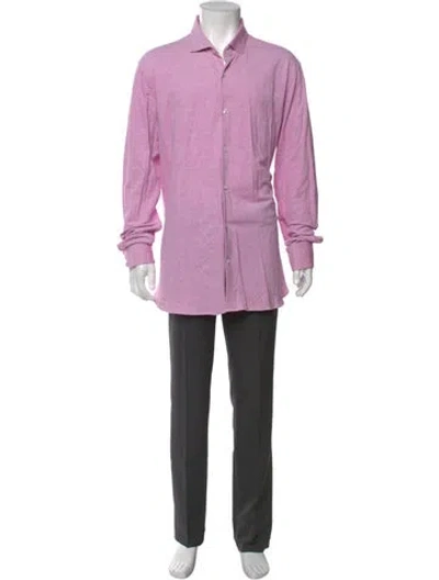 Pre-owned Patrick Assaraf Long Sleeve Shirt In Purple