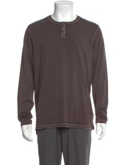Pre-owned Patrick Assaraf Long Sleeve Shirt W/ Tags In Brown