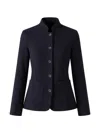 Patrick Assaraf Mandarin-collar Jacket In Blue