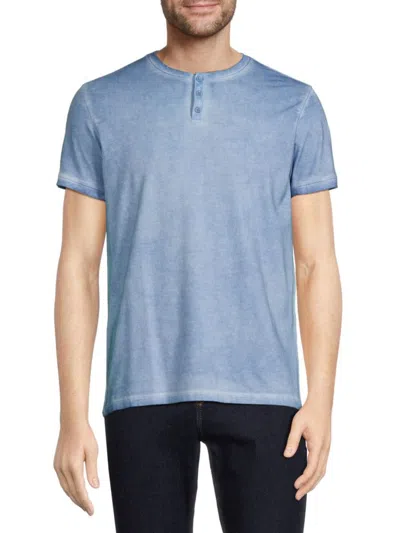 Patrick Assaraf Men's Pima Cotton Blend Henley T-shirt In Light Blue