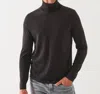 Patrick Assaraf Merino Turtle Neck Sweater In Chocolate In Gold