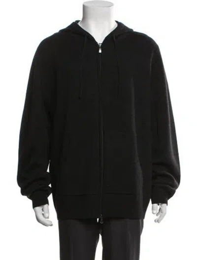 Pre-owned Patrick Assaraf Merino Wool Crew Neck Hoodie In Black