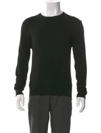 Pre-owned Patrick Assaraf Merino Wool Crew Neck Pullover In Black